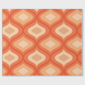 Moderne ogee sinaasappel uit de midden eeuw en bei cadeaupapier (Vlak)