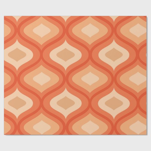 Moderne ogee sinaasappel uit de midden eeuw en bei cadeaupapier (Vlak)