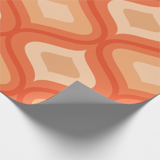 Moderne ogee sinaasappel uit de midden eeuw en bei cadeaupapier (Hoek)