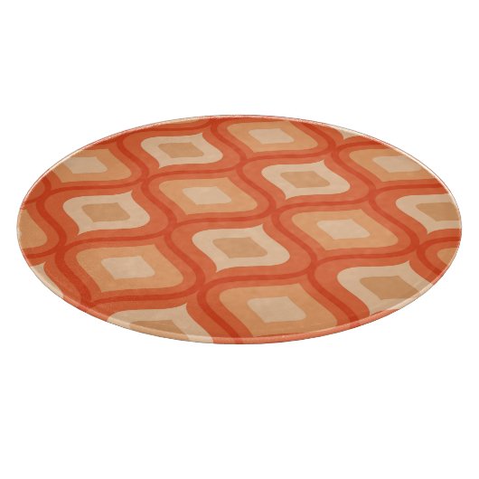 Moderne ogee sinaasappel uit de midden eeuw en bei snijplank (Hoek)