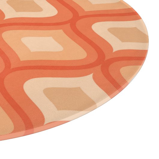 Moderne ogee sinaasappel uit de midden eeuw en bei snijplank (Hoek)