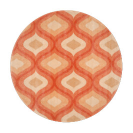 Moderne ogee sinaasappel uit de midden eeuw en bei snijplank