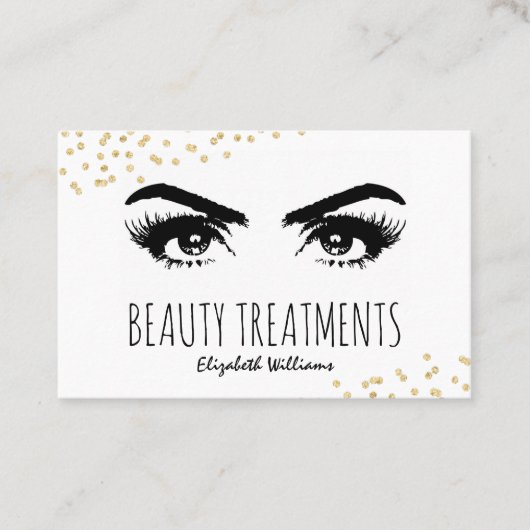 Moderne ogen en gouden schoonheidsbehandeling | sc visitekaartje (Voorkant)