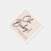 Moderne Oh Baby Script Blush Baby Shower Servet (Hoek)