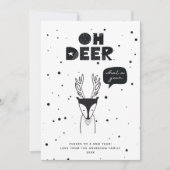 Moderne Oh Deer Leuk Puns Trend Scandinavische Fot Feestdagenkaart (Voorkant)