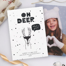 Moderne Oh Deer Leuke Stunt Modieuze Scandinavisch Feestdagenkaart
