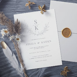 Moderne oliage Leaf Sketch Drawing Elegant Wedding Kaart