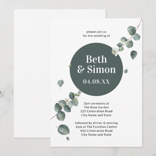 Moderne oliecirkel in de Botanische Cirkel Kaart (Voorkant / Achterkant)