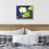 Moderne olieverfschildering, lelie in de vijver canvas afdruk (Insitu (Slaapkamer))