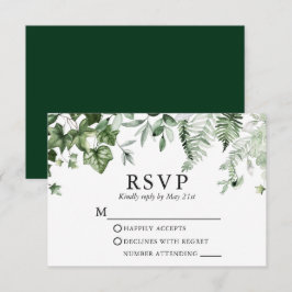 Moderne olievlek in de Botanische Ivy Sage Greener RSVP Kaartje