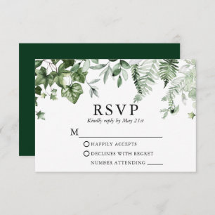 Moderne olievlek in de Botanische Ivy Sage Greener RSVP Kaartje