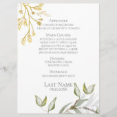 Moderne olievlek in de vorm van elegant, groen en menu (Voorkant)