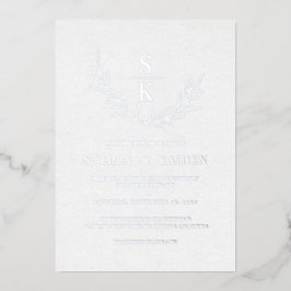 Moderne olievlekken Lijn Kunst Elegant Wedding Folie Uitnodiging