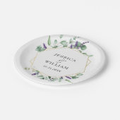 Moderne olievloeistof met eucalyptus Geometrische  Papieren Bordje (Gekanteld)