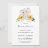 Moderne Olifant Bloemen Geslachtsonafhankelijke Ba Kaart (Voorkant)