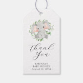 Moderne Olifant Groene Baby Shower Bedankje Cadeaulabel (Voorkant)