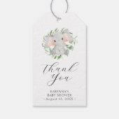 Moderne Olifant Groene Baby Shower Bedankje Cadeaulabel (Achterkant)