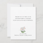 Moderne Olifant Groene Baby Shower Bedankkaart (Achterkant)