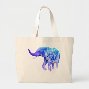 Moderne olifanten voor digitale kunst met olifante grote tote bag