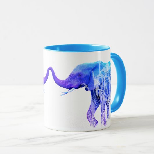 Moderne olifanten voor digitale kunst met olifante mok (Voorkant rechts)