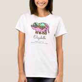 Moderne olifantenkleurige dierlijke gepersonalisee t-shirt (Voorkant)