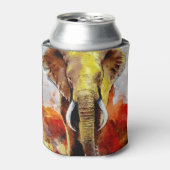 Moderne olifantenolieverfschilderij Abstract Blikjeskoeler (Blikje Voorkant)
