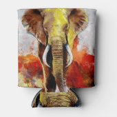 Moderne olifantenolieverfschilderij Abstract Blikjeskoeler (Voorkant)