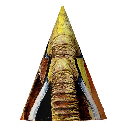 Moderne olifantenolieverfschilderij Abstract Feesthoedjes (Voorkant)