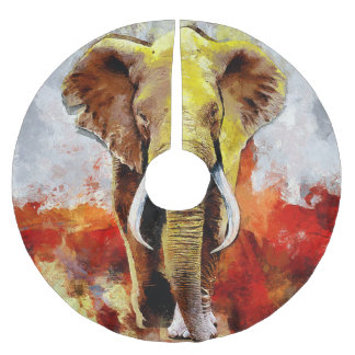 Moderne olifantenolieverfschilderij Abstract Kerstboom Rok