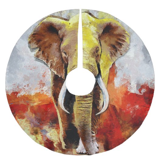 Moderne olifantenolieverfschilderij Abstract Kerstboom Rok (Voorkant)