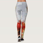 Moderne olifantenolieverfschilderij Abstract Leggings (Achterkant)