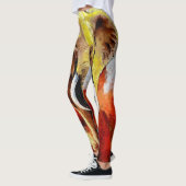 Moderne olifantenolieverfschilderij Abstract Leggings (Links)