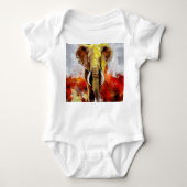 Moderne olifantenolieverfschilderij Abstract Romper (Voorkant)