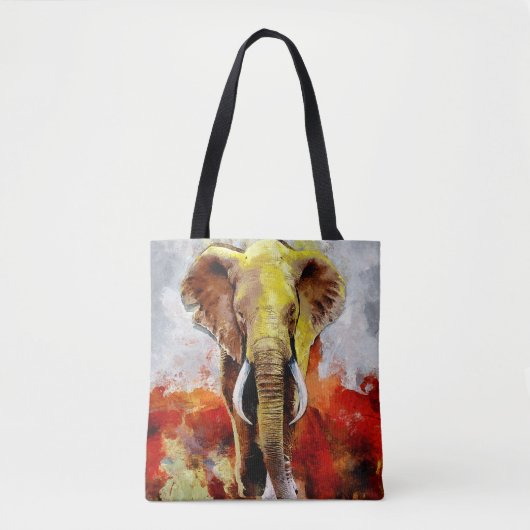 Moderne olifantenolieverfschilderij Abstract Tote Bag (Voorkant)