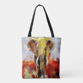 Moderne olifantenolieverfschilderij Abstract Tote Bag (Achterkant)