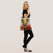 Moderne olifantenolieverfschilderij Abstract Tote Bag (Op model)