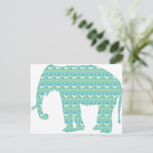 Moderne olifantensilhouet briefkaart (Staand voorkant)