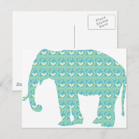 Moderne olifantensilhouet briefkaart (Voorkant / Achterkant)