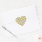 Moderne Olijf- en Magenta Geometrische Stam Patroo Hart Sticker (Envelop)