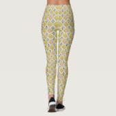 Moderne Olijf- en Magenta Geometrische Stam Patroo Leggings (Achterkant)