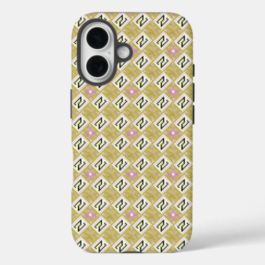 Moderne olijf- en magenta geometrische tribale pat Case-Mate iPhone case (Achterkant)