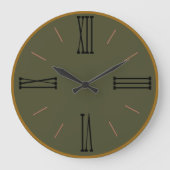 Moderne olijf met goudvormig acrylwand grote klok (Voorkant)