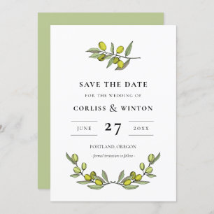 Moderne Olijf-tak Sla de datum op Kaart