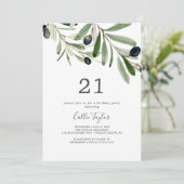 Moderne Olijfbijkantoor 21e verjaardag Kaart (Staand voorkant)