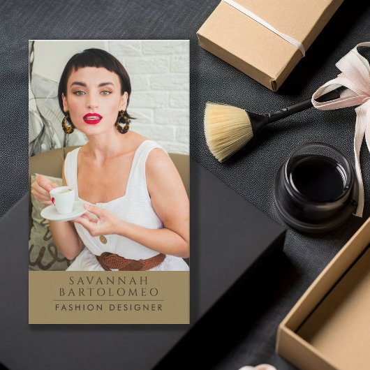 Moderne Olijfgroen Professionele Bedrijfsfoto Visitekaartje