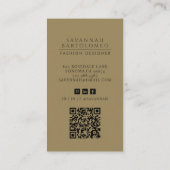 Moderne Olijfgroen Professionele Bedrijfsfoto Visitekaartje (Achterkant)