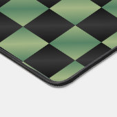 Moderne Olijfgroen Zwarte Gradiënt Geruit Bureaumat (Hoek)