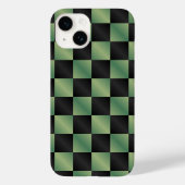 Moderne Olijfgroen Zwarte Gradiënt Geruit Case-Mate iPhone Case (Achterkant)