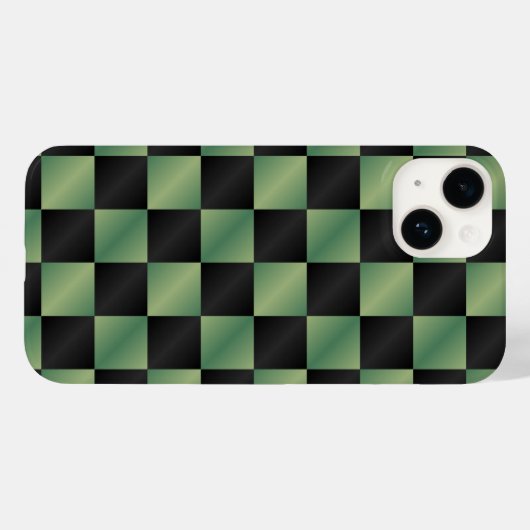 Moderne Olijfgroen Zwarte Gradiënt Geruit Case-Mate iPhone Case (Achterkant (horizontaal))