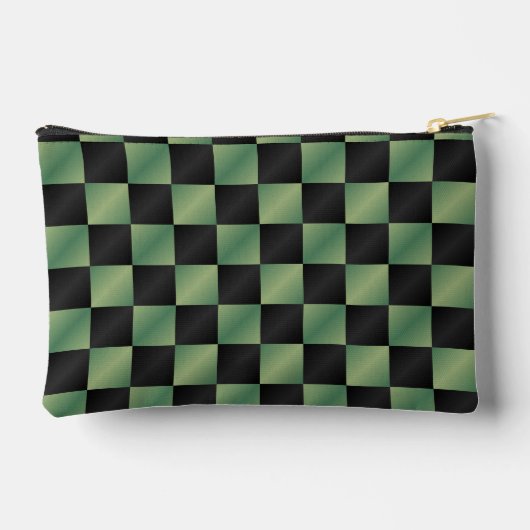 Moderne Olijfgroen Zwarte Gradiënt Geruit Etui (Achterkant)